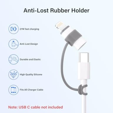 USB C Type C to Lightning Adapter MFi Certified 4 Pack 27W Fast Charging Support Data Sync,Lightning to USB Type C Cable Adapter for iPhone/iPad/for Airpods,with Anti-Lost Loop,Not for Audio/OTG - Image 7
