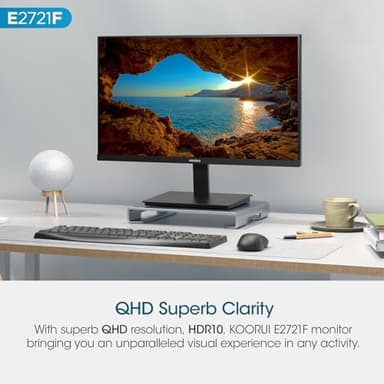 KOORUI 27 Inch QHD (2560x1440) IPS Ultra-Thin Computer Gaming Monitor, 100Hz Refresh Rate, DCI-P3 95%, FreeSync & G-Sync, 1ms MPRT, HDR10, VESA 100x100mm, Tilt Adjustable for Game and Work - Image 3