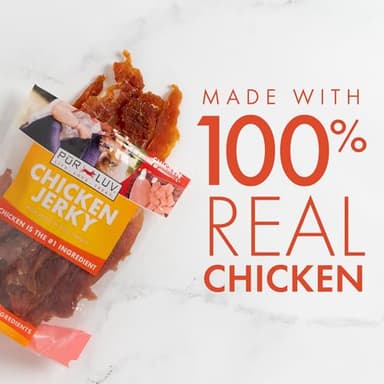 Pur Luv Dog Treats, Chicken Jerky for Dogs, Made with 100% Real Chicken Breast, 16 Ounces, Healthy, Easily Digestible, Long-Lasting, High Protein Dog Treat, Satisfies Dog's Urge to Chew - Image 8