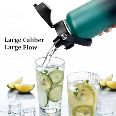 Water Bottle Insulated 32oz 40oz 64oz 128oz Straw Lid Spout Lid & 3 Lids, Leak Proof, Vacuum Insulated,Stainless Steel Water Bottle Wide Mouth for Sports, Gym or Office (Indigo Crush, 32 oz) - Image 6