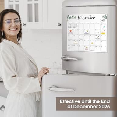 Aesthetic 2025-2026 Magnetic Calendar for Refrigerator, Fridge Magnet Runs Until December 2026, 20 Monthly Planner with Greenery Design for Easy Organizing - Image 5