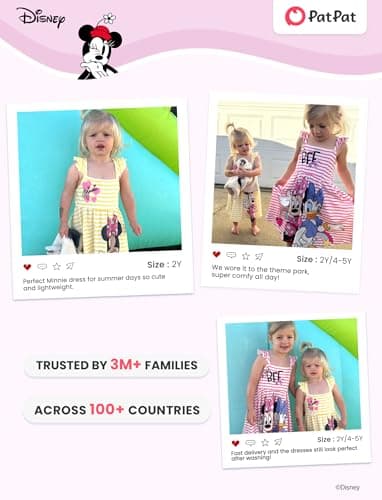 Disney Minnie Mouse&Daisy Duck Toddler Girl Dress Red Stripe Character Print Ruffle Sleeve Crossback Strap Sundress Birthday Summer Outfits 2T - Image 6