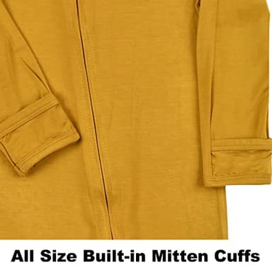 Aablexema Baby Footless Pajamas Zipper with Mitten, Rayon from Bamboo, Infant Long Sleeve Romper Pjs(Yellow,Newborn) - Image 5