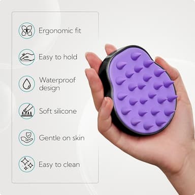 HEETA Hair Scalp Massager Shampoo Brush 2 Pack, Soft Silicone Bristles to Remove Dandruff, Waterproof Hair Scrubber for Both Wet Dry Hair, Suitable for Men & Women (Green & Black) - Image 4