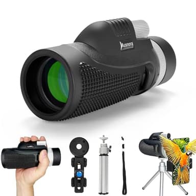Monocular Telescope for Adults,40x60 HD Large Vision Monoculars with Smartphone Adapter Tripod,High Powered Monocular for Birdwatching Hunting Hiking Camping,BAK4 Prism FMC Lens,Waterproof (40x60) - Image 1