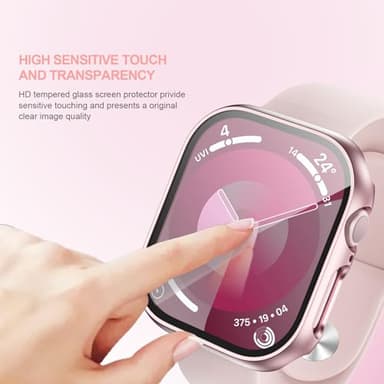 Haojavo 5 Pack for Apple Watch Series 11/10 42mm Screen Protector Case, PC Hard Cover with Tempered Glass Film Ultra-Thin Slim Fit Scratch Resistant Protective Bumper for iWatch S11 S10 Accessories - Image 3