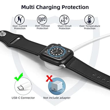 Vertebraid USB C Watch Charger Cable Compatible for Apple Watch: Magnetic Charger Cable Compatible with iWatch Series 10/9/8/7/6/5/4/3/2/1/SE/SE2, Travel Type C Charging Cord, 4.9ft - Image 5