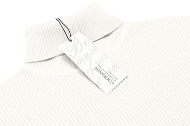 COOFANDY Mens Ribbed Slim Fit Knitted Pullover Casual Turtleneck Sweater White - Image 4
