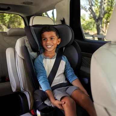 Safety 1st Grow and Go 2-in-1 Booster Car Seat with ComfortWings, Converts High-Back to Backless, 19" Wide, Fits 3 Across, Lightweight, Foldable, Easy-Clean, Cup Holders, 40-100 lbs, Crushed Grape - Image 18