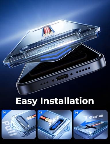 MAGIC JOHN 2 Pack for iPhone 17 Pro [6.3] inch Privacy Glass Screen Protector, Auto Dust-Elimination, Bubble Free, Easy Installation, 17pro 6.3'' - Image 4