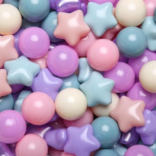 GOGOSO Ball Pit Balls for Toddlers Phthalate-Free BPA-Free Non-Toxic Crush Proof Soft Plastic Play Balls Baby Kids Shape Tent Pool Playhouse Playpen Party Decor, Pink+Purple+Blue,200PCS - Image 1