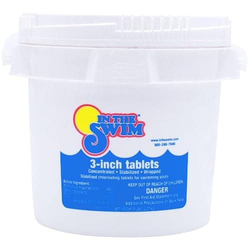 In The Swim 3 Inch Stabilized Chlorine Tablets for Sanitizing Swimming Pools - Individually Wrapped, Slow Dissolving - 90% Available Chlorine - Tri-Chlor - 5 Pounds - Image 1