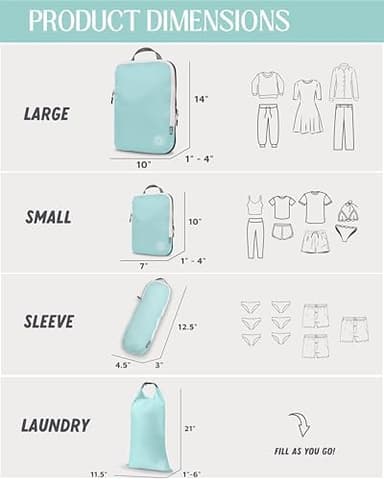 Compression Packing Cubes Set for Travel - Lightweight, Durable Clothes Organizer for Carry-On Luggage and Suitcases by TRIPPED Travel Gear - Image 8