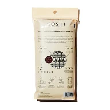 GOSHI Exfoliating Shower Towel - Rip-Resistant Exfoliating Washcloth for All Skin Types - Brick Red - Made in Japan - Image 2