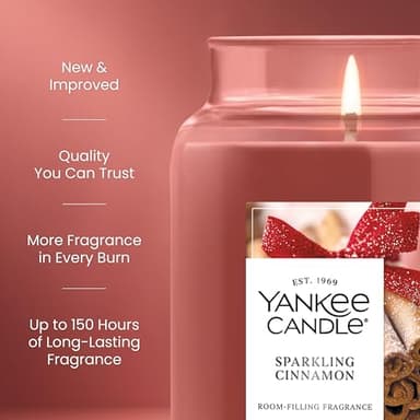 Yankee Candle, Sparkling Cinnamon Fall Scented Candle, 22oz Large Jar with up to 150 Hour Burn Time - Image 3