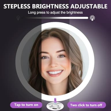 Rechargeable 10x/1x LED Makeup Mirror with Lights, Magnification & 3 Color Modes - 9 Inch, Type C Charging, 2000mAh Battery, Lighted Vanity Mirror for Desk, Magnifying Mirror for Makeup Enthusiasts - Image 2