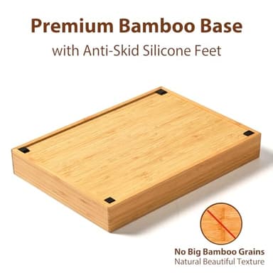 Umilife Bamboo Kitchen Drawer Organizer, 9 Inch Silverware Utensils Tray Holder for Small Drawer, Wood Caddy for Flatware Cutlery Knives - Image 4