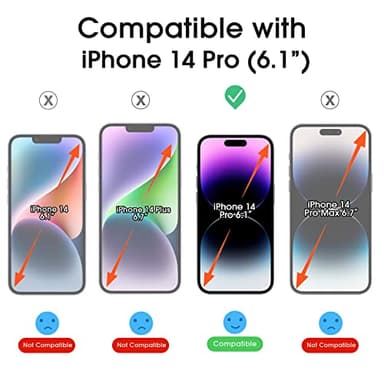amFilm Easiest Installation OneTouch for iPhone 14 Pro [6.1 Inch] Screen Protector Tempered Glass, Auto-Alignment Tech, Bubble Free and Full Coverage Case Friendly, Anti-Scratch 2 Pack - Image 2