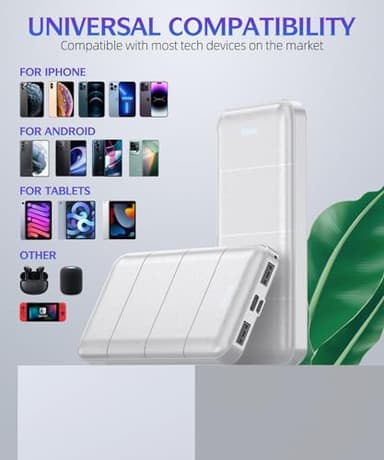 LOVELEDI Portable Charger 2-Pack 15000mAh Power Bank Dual USB and Type-C Output 5V3.1A Fast Charger Battery Pack for iPhone 16 15 14 13 12 X Samsung S24 S23 Google iPad etc (Light Black and White) - Image 7