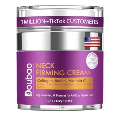 Advanced Neck Firming Cream – 3% Retinol & Hyaluronic Acid for Wrinkle Reduction, Lifting & Skin Tightening – Anti-Aging Moisturizer for Face, Neck & Décolleté – Deep Hydration, 1.7 FL OZ - Image 1