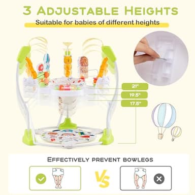 BABY JOY Baby Jumpers and Bouncers, Infant Activity Center with Music Lights Sounds, 360° Rotating Seat and 3 Adjustable Heights, Baby Play and Learning Center for 6-12 Months - Image 2