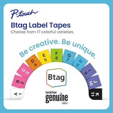 Brother P-Touch PT-N10 Personal Handheld Label Maker, Portable and Prints, P-Touch Btag ~½” (12mm) Wide Color Personalized Label Tapes, - Image 5