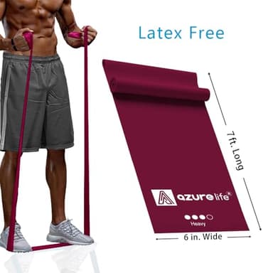 A AZURELIFE Professional 8 Yards Bulk Resistance Bands Rolls or 5,6,7 ft. Long Non-Latex Elastic Exercise Bands, Stretch Bands for PT, Yoga, Pilates, Rehab, at-Home or The Gym Workouts - Image 2