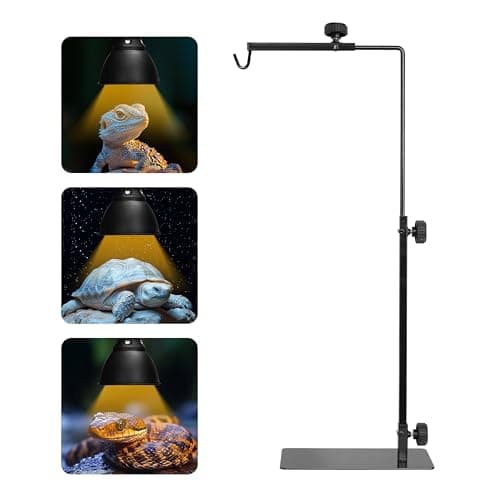 Simple Deluxe Reptile Light Stand Adjustable 16-32 inch Floor Lamp Holder, Metal Bracket for Reptile Tank & Terrarium Heating Light - Image 1