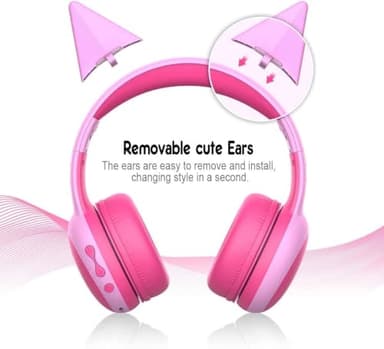 gorsun Kids Bluetooth Headphones, Portable Wireless Headset for Kids, Bluetooth 5.3, Over-Ear Toddler Headphones with Microphone, 85dB Volume Limited, 40 Hours Playtime (Pink+Purple) - Image 3