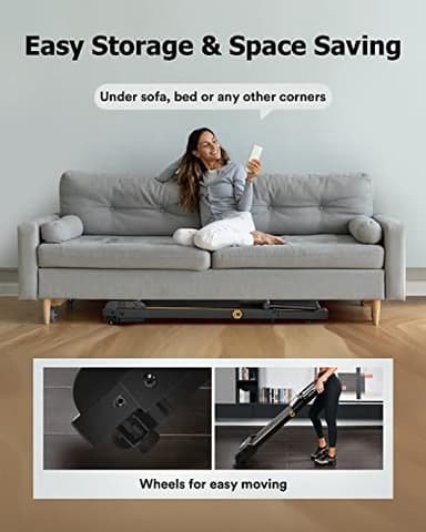 UREVO Walking Pad Treadmills for Home Office, Under Desk Compact Design Treadmill Portable Walking Pad Treadmill with Remote Control, LED Display - Image 6