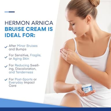 Hermon Arnica Bruise Cream Extra Strength: Fast-Acting for Bruising & Swelling on Thin Skin - High Strength Arnica Montana with Vitamins K, C & E–Hydrating Moisturizer for Face (4 oz(pack of 1)) - Image 3
