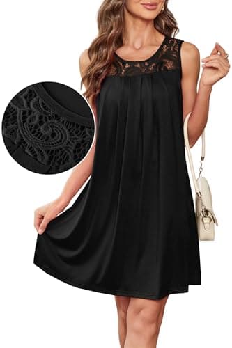 BKRIVE Beach Vacation Clothes for Women Sleeveless 2025 Symmer Dresses Sundress Spring Short Dress Black XL - Image 3