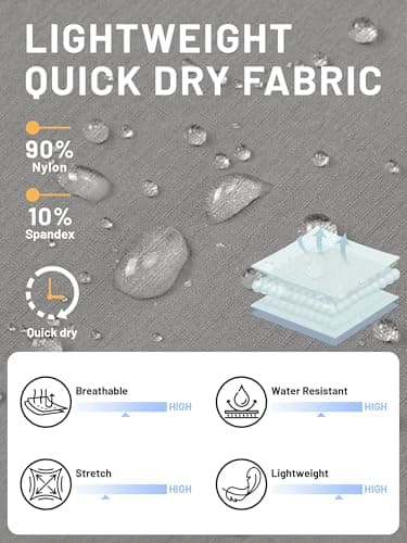 TACVASEN Mens Outdoor Hiking Shorts Summer Lightweight Quick Dry Casual Water Resistant Cargo Fishing Golf Shorts Light Grey, 32 - Image 6