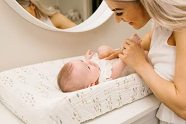 Lulujo Muslin Change Pad Cover - Fitted Changing Pad Cover for Boys and Girls -32"x17", 1 Pack (Fish) - Image 3