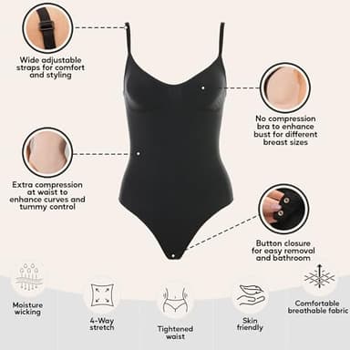 herslims Shapewear Tummy Control Bodysuit Brief: Sculpting Shaper Tank Top Shapewear Bodysuit: Snatched Waist Slimming Body Suit - Image 4