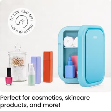 Iceman Portable Mini Fridge – Fits 6 x 12 oz Cans, Cooler and Heater Mini Fridge for Bedroom, Car, Office, Dorm and Skincare, AC/DC Car Plug-Compatible - Blue - Image 4