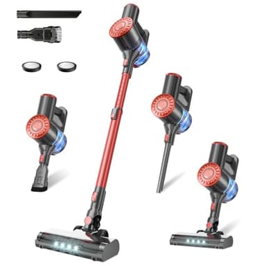 HOUSBRUSH Cordless Vacuum Cleaner with Self-Standing, Powerful Stick Vacuum Cleaners for Home, 8-in-1 Lightweight Rechargeable Vacuum, 7-Layer Filtration,Ideal for Carpet, Pet Hair, Hardwood Floors - Image 1