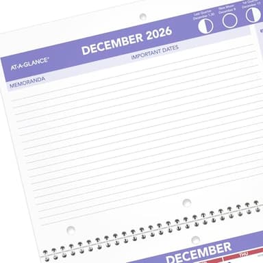 AT-A-GLANCE Wall Calendar 2025-2026 Academic, Monthly, 11" x 8", Small, Ruled Daily Blocks (SK1616) - Image 4