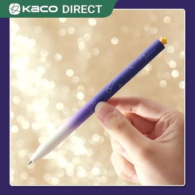 Kaco FIRST Gel Ink Pens, Pack of 2 Pieces Cute Heart Pen Set with Extra 4 Black Refills Holiday Gifts (2 Purple) - Image 3