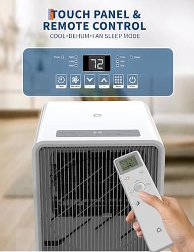 14,000 BTU Portable Air Conditioners - 3-IN-1 Standing AC Units Powerful Quiet Smart Air Conditioning Cools Within 750 Sq.Ft with Remote Control Dry/Fan Modes for Indoor Large Room Dorm - Image 4