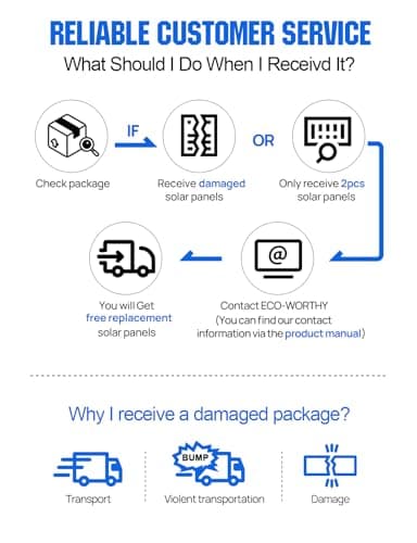ECO-WORTHY 400W Solar Panels 4pcs 100 Watt 18V Monocrystalline Solar Panel Module for Off Grid PV Power for Home, Camping, Boat, Shed Farm, RV,12V Battery,2-Pack 2 * 100W - Image 2