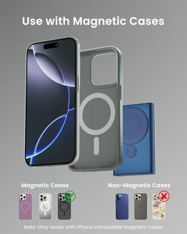 Kesguar Magnetic Portable Charger, 10000mAh 22.5W PD Super Fast Charging Wireless Power Bank. Ultra-Strong Magnet, USB C in&Out Battery Pack for Magsafe, iPhone 17/16/15/13/12 Pro Series, Dark Blue - Image 3