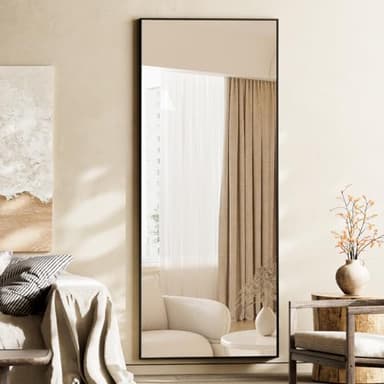 Koonmi Large Mirrors, 65"x24" Full Length Mirror with Stand, Full Body Mirror with Aluminum Alloy Frame, Hanging or Leaning Against Wall Floor Standing Mirrors for Bedroom Living Room, Black - Image 7
