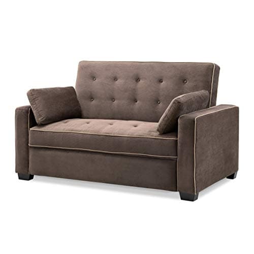Serta Ainsley Loveseat with Pull Out Sleeper Microfiber Java Queen - Image 1