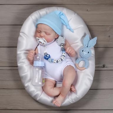 CHAREX Realistic Reborn Baby Dolls Boy - 18 Inch Newborn Sleeping Baby Dolls, Lifelike Reborn Baby Dolls with Weighted Soft Cloth Body Birthday Gift Toy for Age 3+ - Image 4