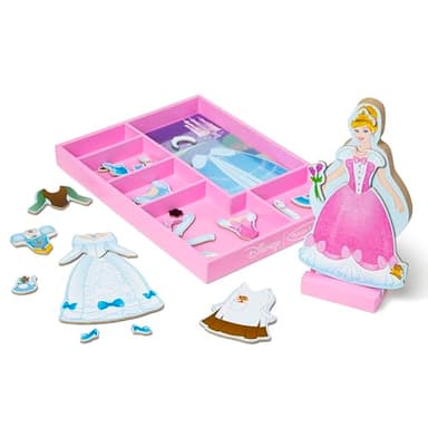 Melissa & Doug Disney Cinderella Magnetic Dress-Up Wooden Doll Pretend Play Set (30+ pcs) - Image 4