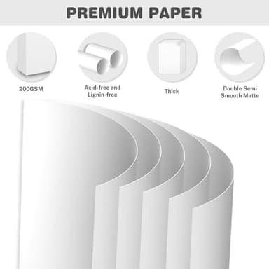 White Cardstock 8.5 X 11, 40 Sheets Card Stock, 75lb/ 200gsm Copy Paper, Cardstock Printer Paper For Art, Drawing, Invitations, DIY Cards, Watercolor, Craft, Construction, School & Office Supplies - Image 3