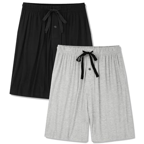 Men's Pajama bottoms Lounge Sleep Shorts Soft Comfortable Breathable Pajamas Shorts with Pockets 2 Pack, XXX-Large - Image 1