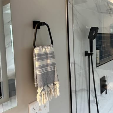 Matte Black Towel Ring for Bathroom, Kitchen Bath Towel Holder Hangers Wall Mount Heavy Duty Stainless Steel - Image 3