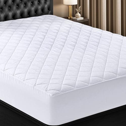 Utopia Bedding Quilted Fitted Mattress Pad, Full Size, Elastic Fitted Mattress Topper Protector and Cover Stretches up to 16 Inches Deep, Machine Washable (White) - Image 1